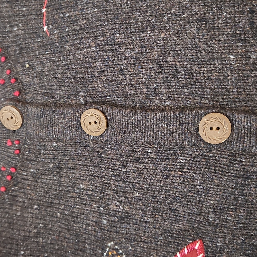 Holiday Lodge by Northcrest Women's Embroidered Cardigan 1X Leaves Fall - Picture 8 of 12